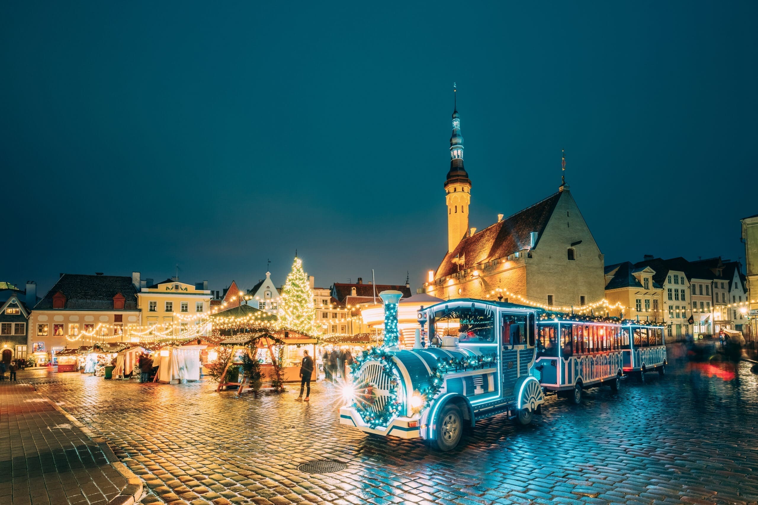 Tallinn, Estonia. Holiday Train for Sightseeing Near Traditional Christmas in Tallinn - Estonia - IBG Travel